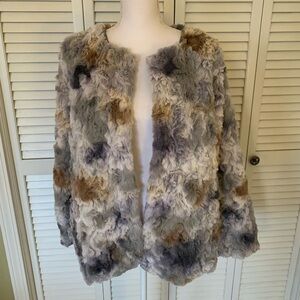 Joh. Julianna Faux Fur Multicolor Jacket Size L